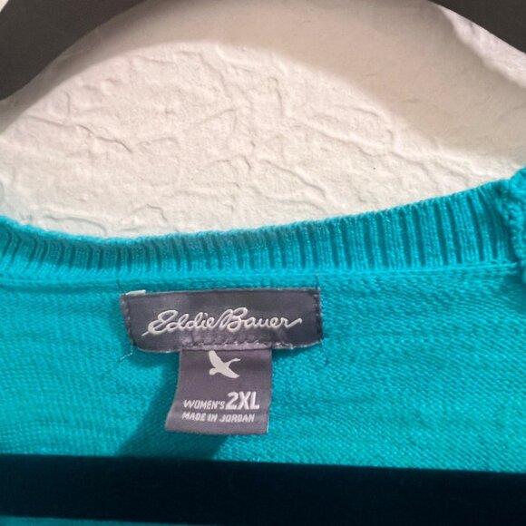 Eddie Bauer Women's Green Cardigan‎ Sweater Size 2XL - Picture 3 of 4